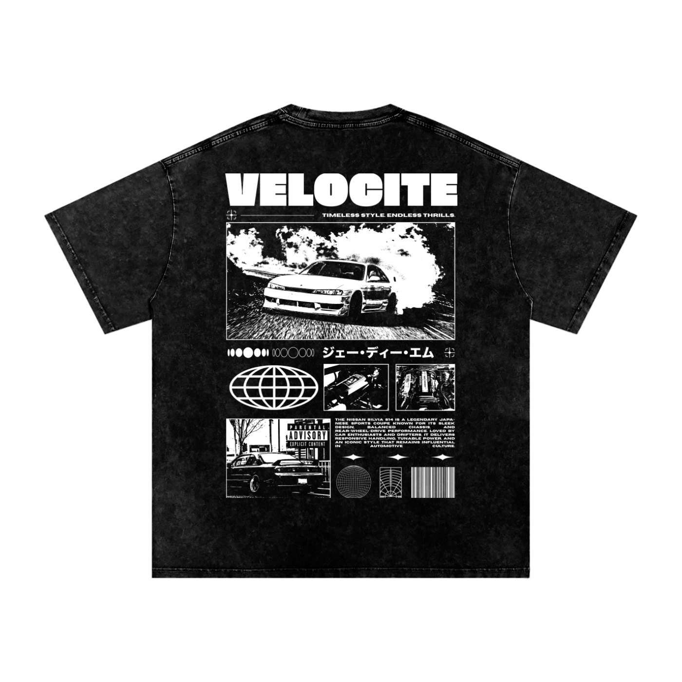 Snow Washed Oversized Cotton T-Shirt